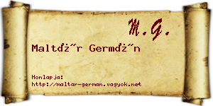 Maltár Germán névjegykártya